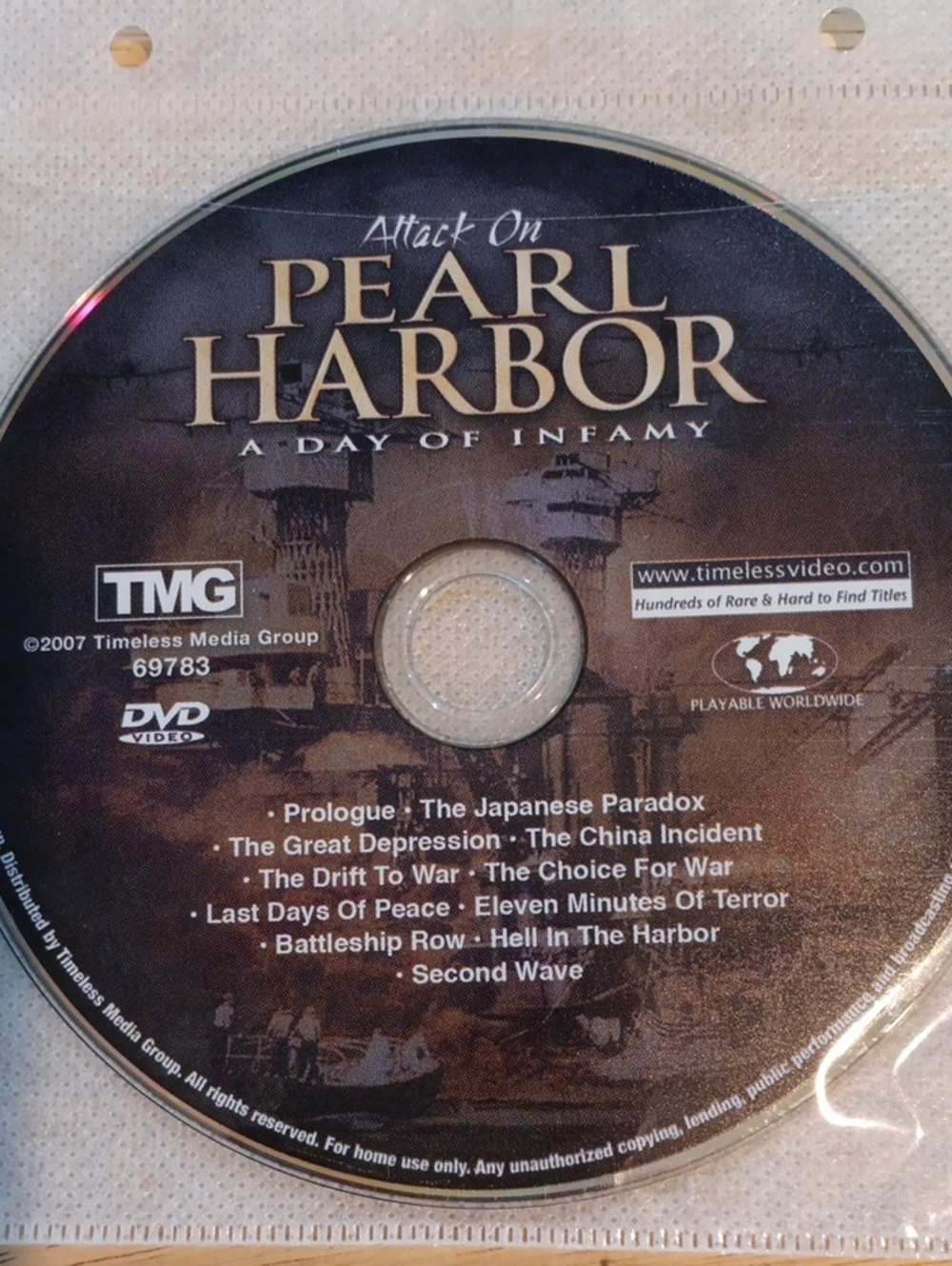 Pearl Harbor A Day Of Infamy DVD *NO CASE*